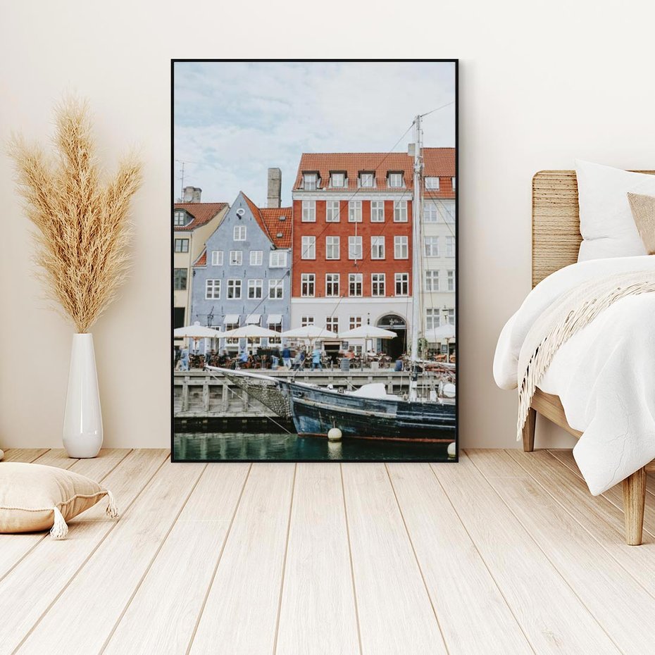 Obraz w ramie 50x70 - Miejska Dynamika - Dania, Kopehaga - rama czarna