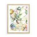 Plakat w ramie 50x70 - Delikatne Kolory - akwarelowe, kwiaty - rama drewno