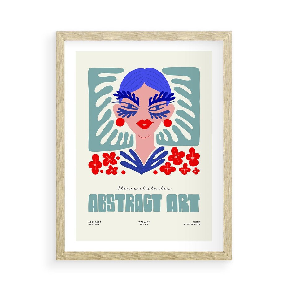 Plakat w ramie 50x70 - Podróżne Impulsy - abstrakcja, kobieta - rama drewno