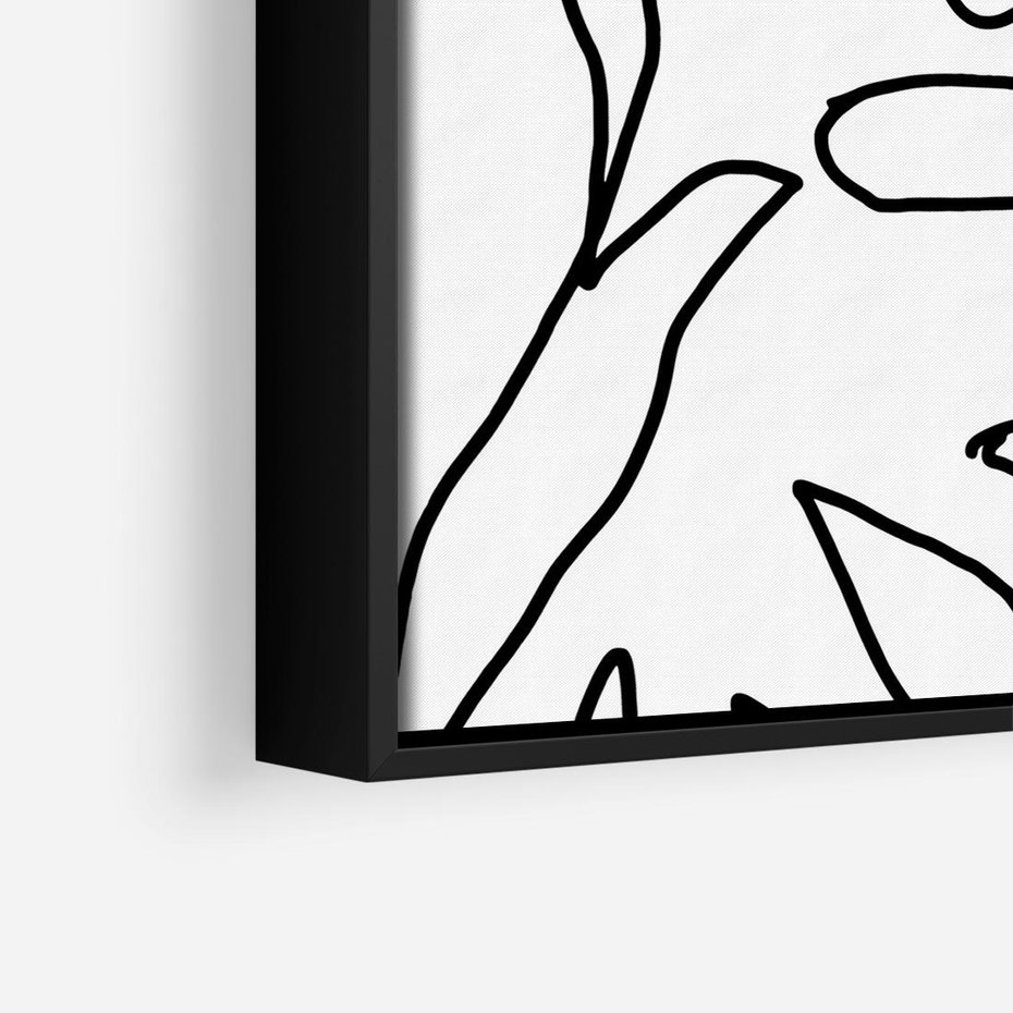 Obraz w ramie 50x50 - Liście Mocy - mroczna sztuka, minimalizm - rama czarna