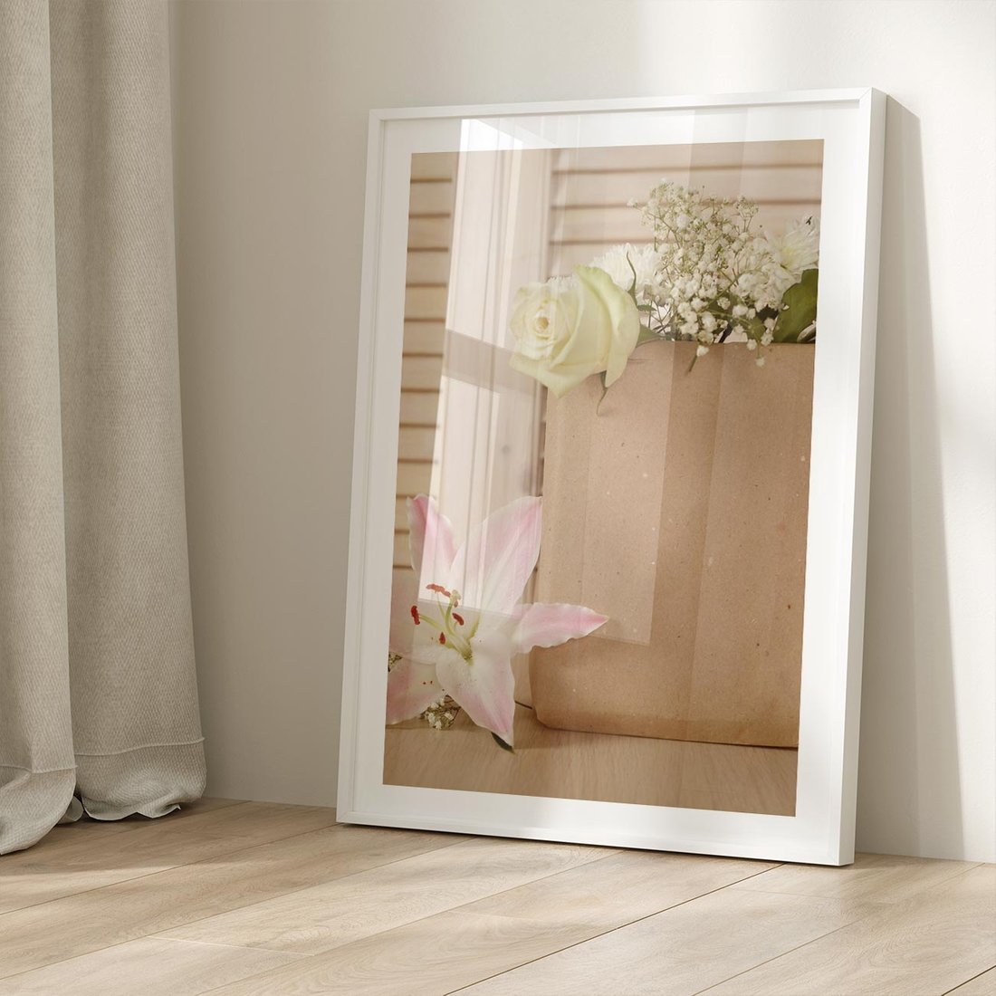 Plakat bez ramy 50x70 - Elegancja W Prostocie - kwiaty, mnimalizm