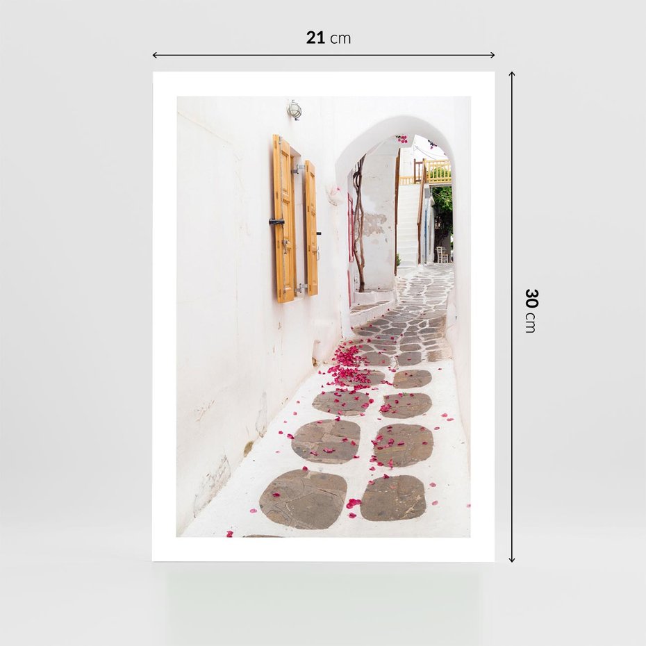 Plakat bez ramy 21x30 - Urok Południowej Uliczki - uliczka, południe