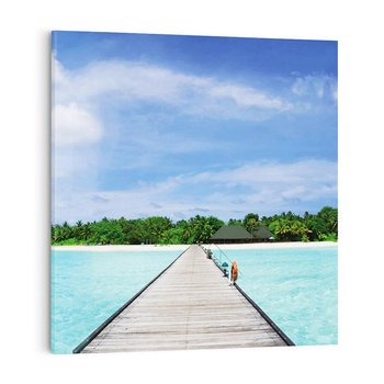 Obraz na płótnie 50x50 - Idylliczne molo na wyspie - plaża, molo