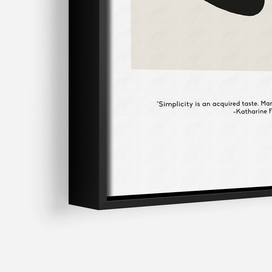Obraz w ramie 50x70 - Prostota w kształcie - abstrakcja, maźnięcie farbą - rama czarna