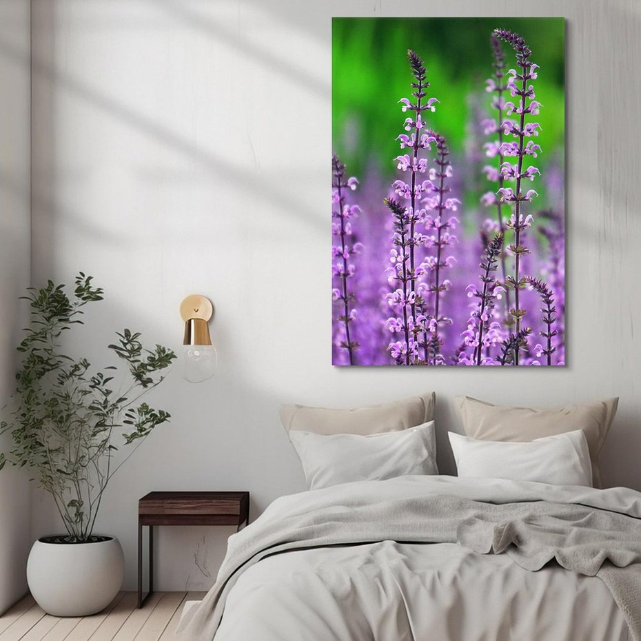 Obraz na płótnie 50x70 - Lawenda magia purpury - lawenda, kwiaty