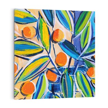 Obraz na płótnie 40x40 - Cytrusowa Abstrakcja - abstrakcja, owoce cytrusowe