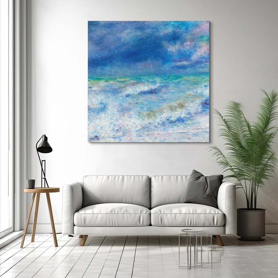 Obraz na płótnie 60x60 - "Seascape" (1897), Pierre-Auguste Renoir - Reprodukcja - reprodukcja, obraz na płótnie