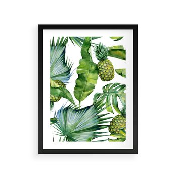 Plakat w ramie 30x40 - Oaza Natury - liście, tropikalne - rama czarna