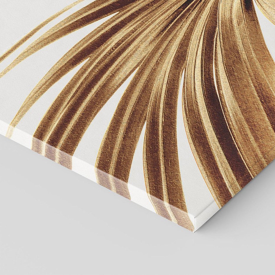 Obraz na płótnie 40x40 - Egzotyczny Blask - złote, liście