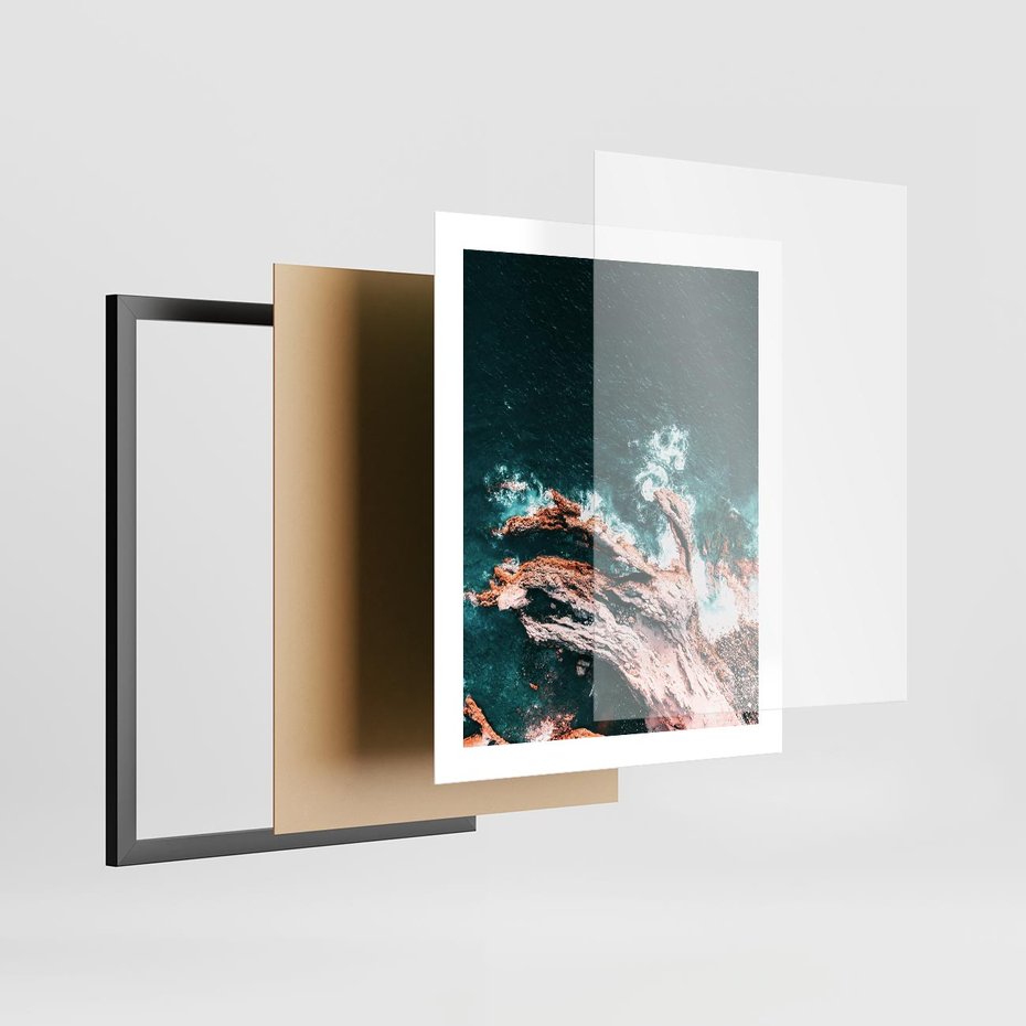 Plakat w ramie 40x50 - Morze w Perspektywie - morze, ocean - rama czarna