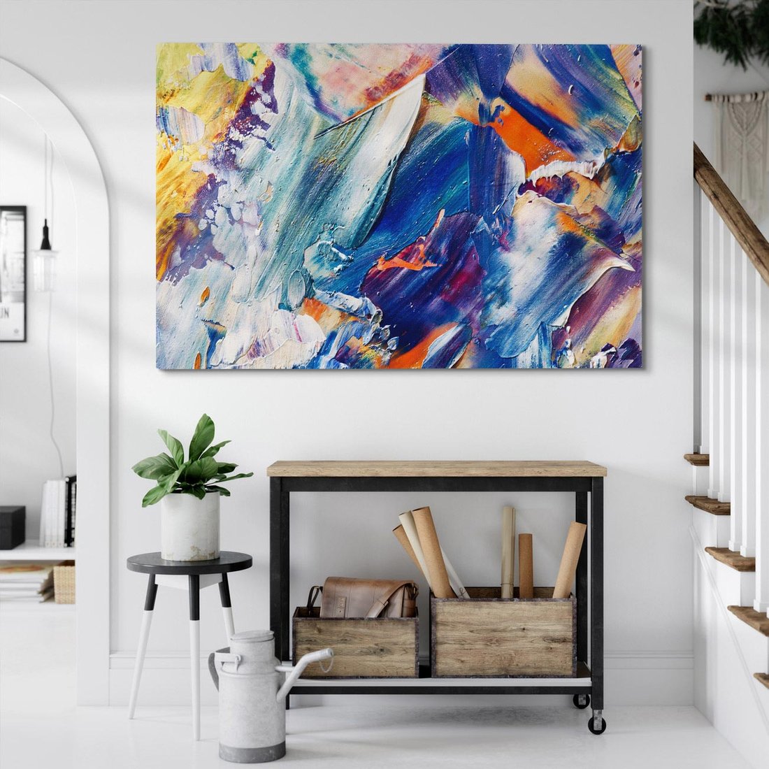 Obraz na płótnie 70x50 - Rytmy ukrytych pragnień - chaos i abstrakcja, plamy koloru