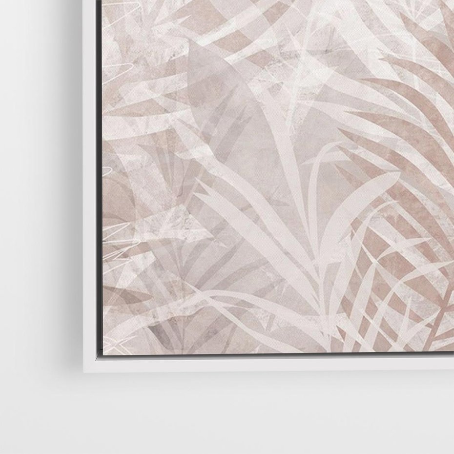 Obraz w ramie 120x80 - Pejzaż zaklętych uczuć - monochromatyczne, w odcieniach beżu - rama biała