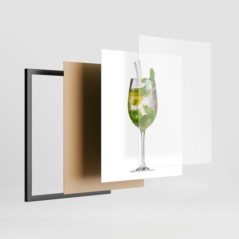 Plakat w ramie 40x50 - Limonkowy drink w letnim stylu - drink, limonka - rama czarna