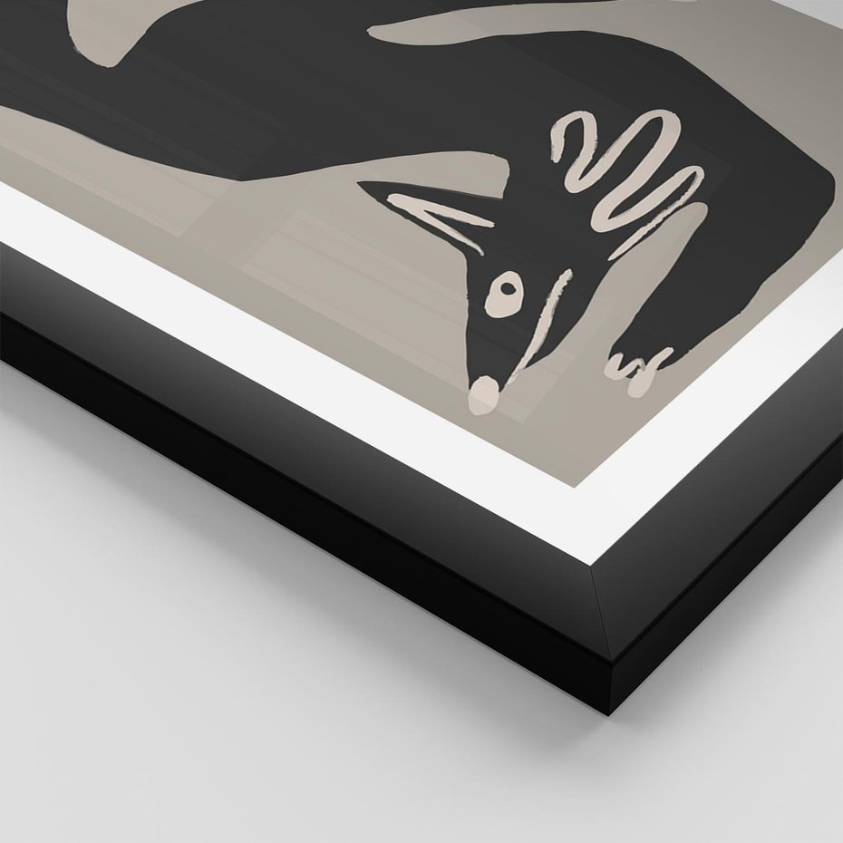 Plakat w ramie 30x40 - Ekspresja Skandynawskiego Światła - skandynawska sztuka, lis - rama czarna