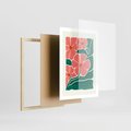 Plakat w ramie 50x70 - Energiczne Opowieści - kwiaty, sztuka nowoczesna - rama drewno