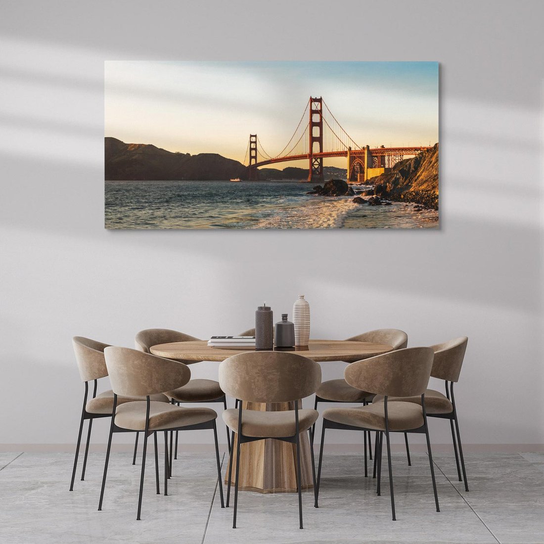 Obraz na płótnie 120x60 - Statek na morzu - Golden Gate, most