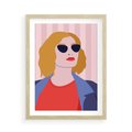 Plakat w ramie 50x70 - Kobieca Ekspresja - nowoczesny plakat, styl retro - rama drewno