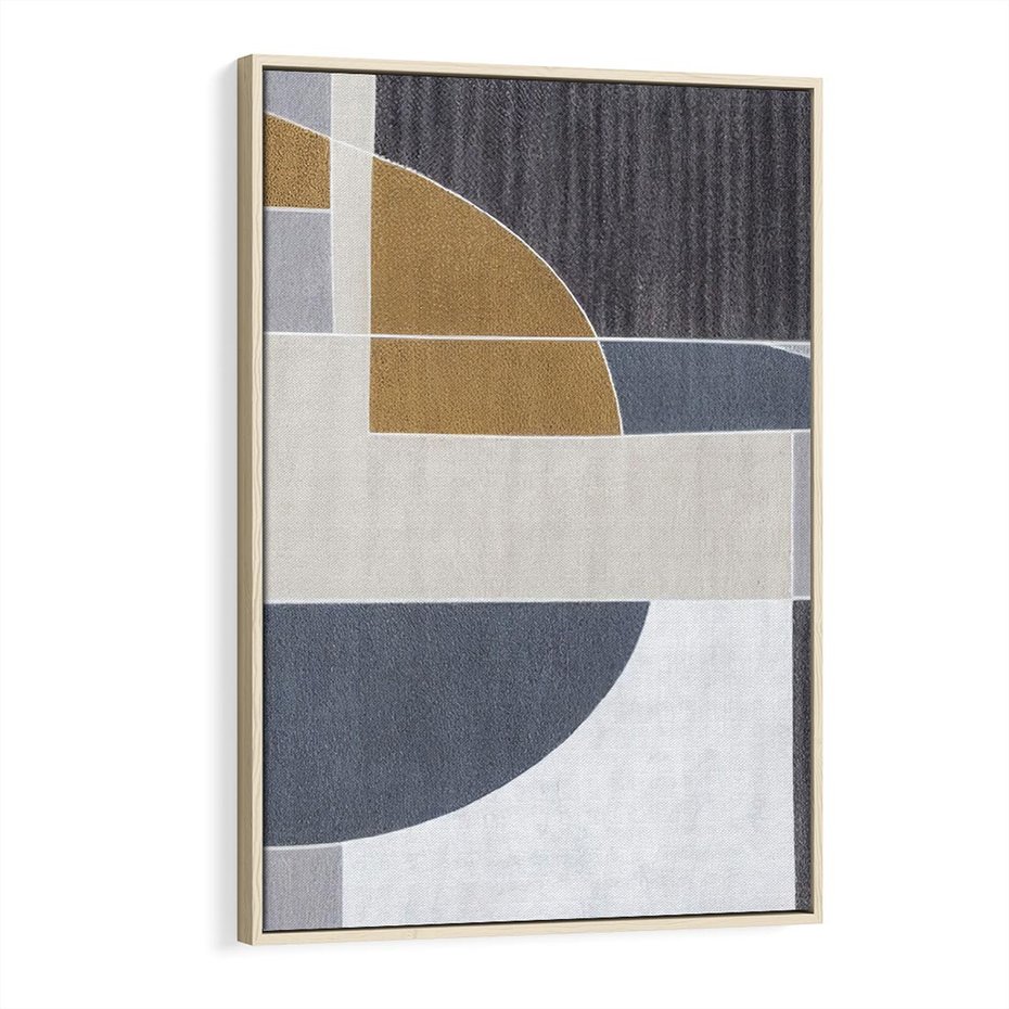 Obraz w ramie 80x120 - Odbicie wschodzącego jutra - graficzne kształty, geometria - rama drewno