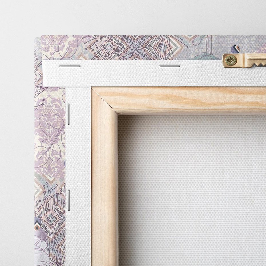 Obraz na płótnie 140x70 - Malowane oddechy istnienia - pomieszane tekstury, kwiatowe elementy