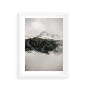 Plakat w ramie 30x40 - Zimowa Wielkość - górski krajobraz, zima w górach - rama biała
