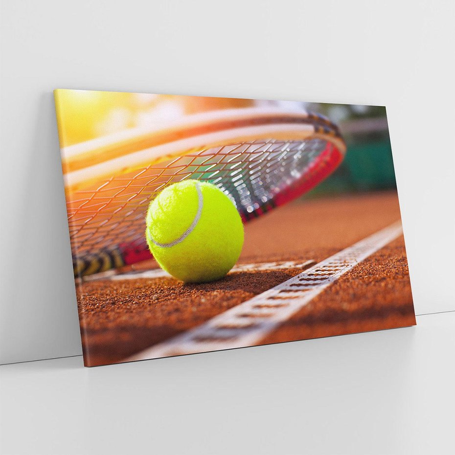Obraz na płótnie 120x80 - Moc Tenisowej Pasji: Rakieta w Akcji - tenis, rakieta
