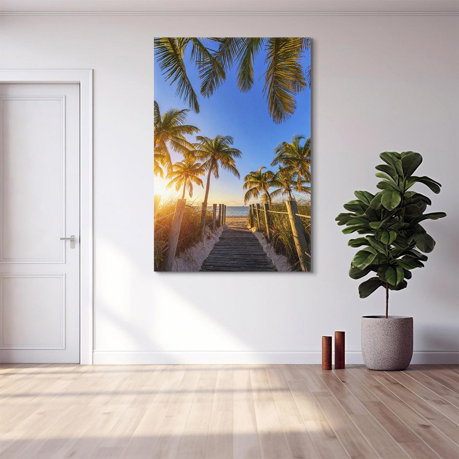 Obraz na płótnie 80x120 - Rajskie palmy w tropikalnym raju - palmy, tropiki