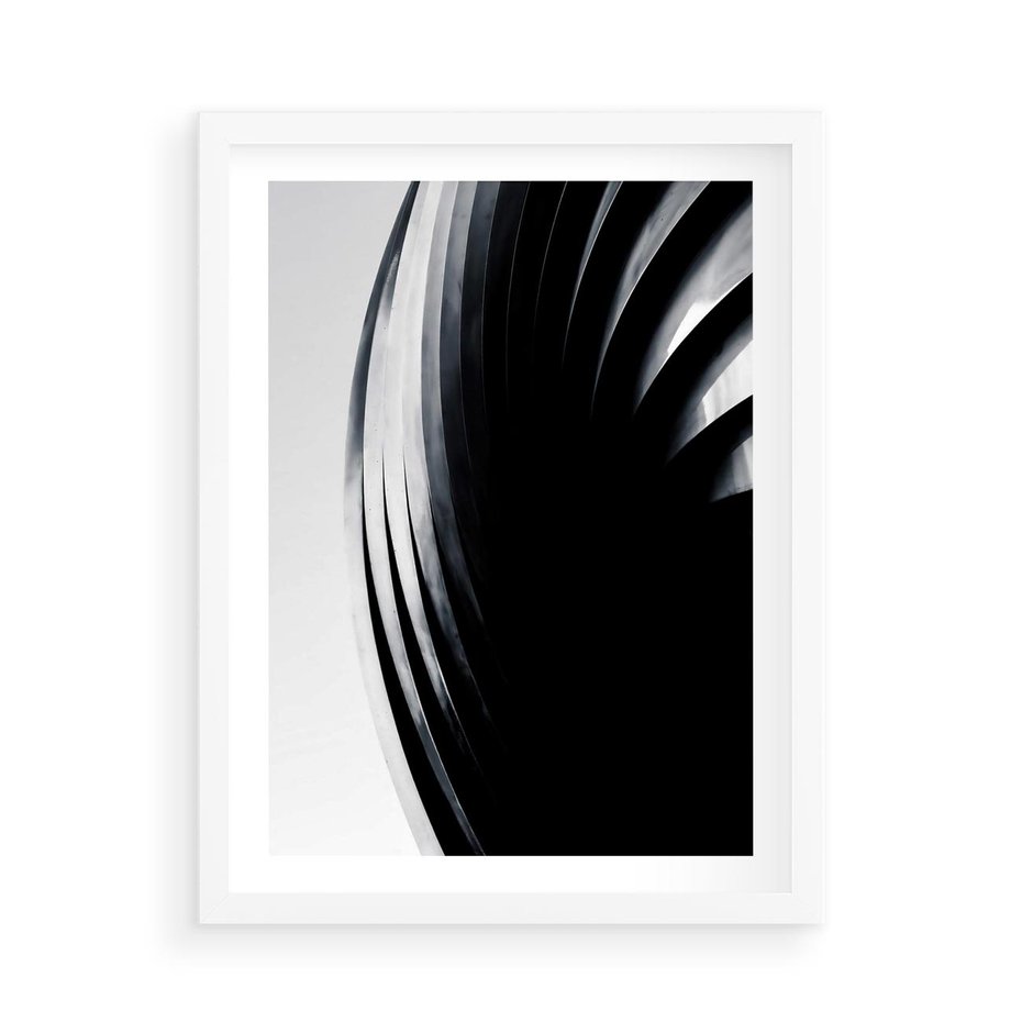 Plakat w ramie 50x70 - Awangarda w Kontraście - architektura, nowoczesne formy - rama biała