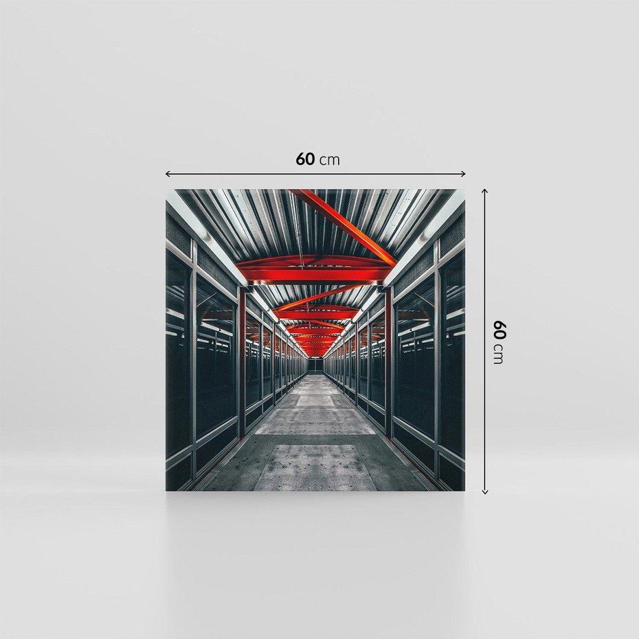 Obraz na płótnie 60x60 - Nieskończoność Przestrzeni - korytarz, perspektywa