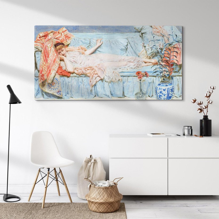 Obraz na płótnie 100x50 - "Lilie" (1866) Albert Joseph Moore - reprodukcja, obraz na płótnie