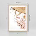 Plakat w ramie 50x70 - Moda na Plażę - kompozycja fashion, sukienka - rama drewno