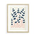 Plakat w ramie 50x70 - Migotliwe Kształty - kwiaty, rośliny - rama drewno