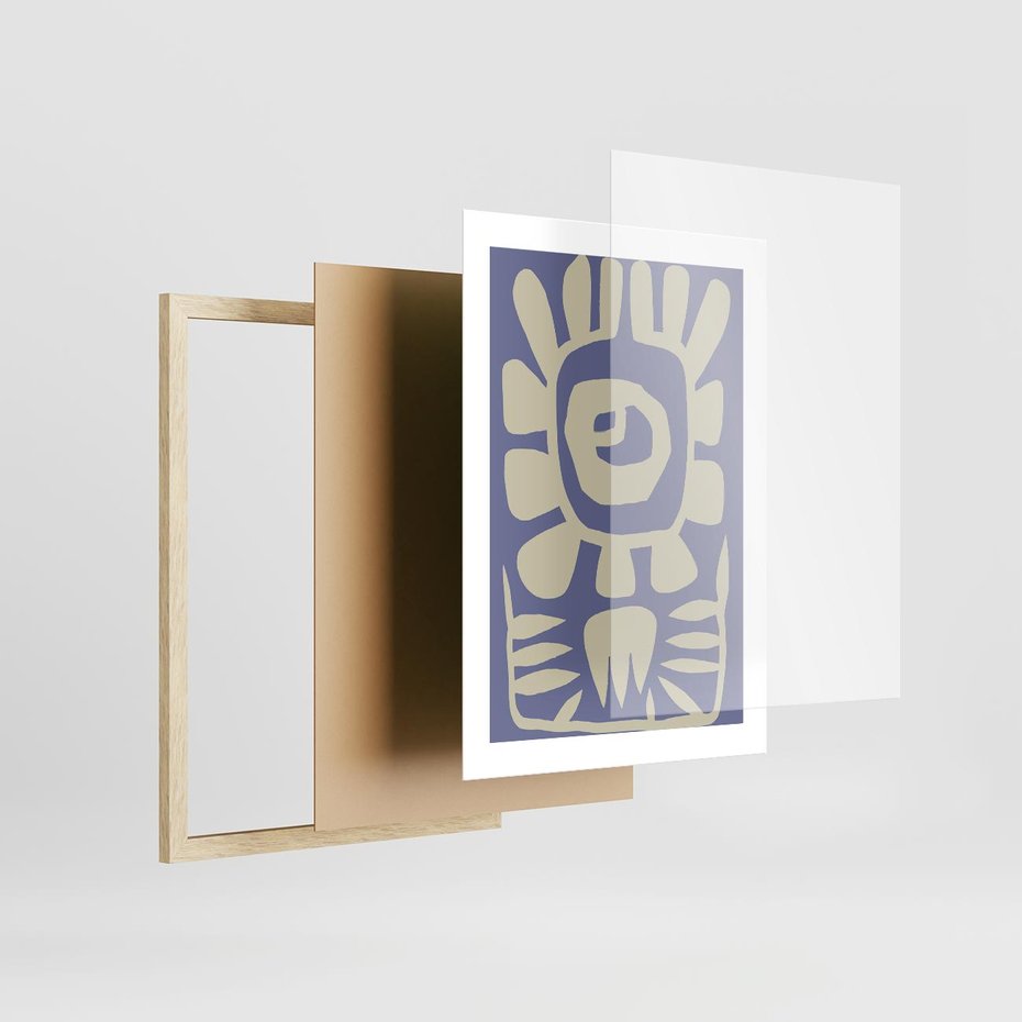 Plakat w ramie 30x40 - Widok Abstrakcyjny - skandynawski styl, plakat - rama drewno