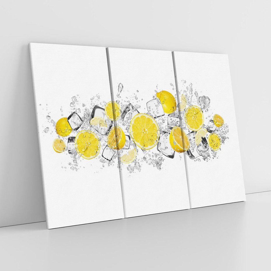 Obraz na płótnie 120x80 - Odkryj świeżość - lód, cytryny