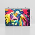 Obraz na płótnie 120x80 - Tęczowy Lew - akwarela, tęczowy lew