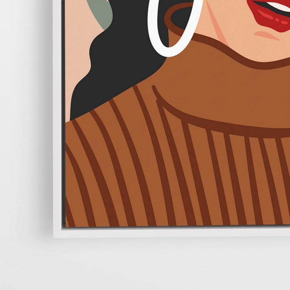 Obraz w ramie 80x80 - Kobiece Wibracje - nowoczesny plakat, styl retro - rama biała