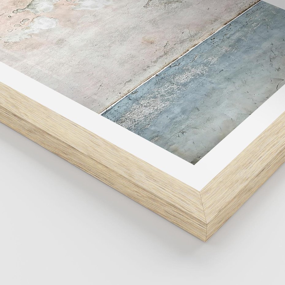 Plakat w ramie 30x40 - Obraz Starej Ściany z Delikatnymi Odcieniami - ściana, stara ściana - rama drewno