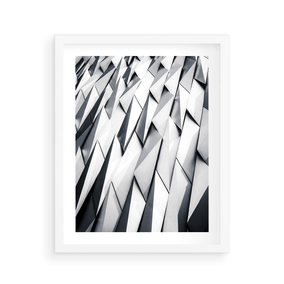 Plakat w ramie 40x50 - Geometryczna Nowoczesność - nowoczesna architektura, gemetryszne formy - rama biała