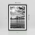 Plakat w ramie 50x70 - Most w Mieście - most, miasto - rama czarna