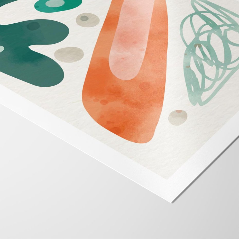 Plakat bez ramy 40x50 - Podróżne Wizje - abstrakcyjne plamy, zielony