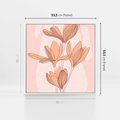 Obraz w ramie 50x50 - Przenikające Kształty - minimalistyczny plakat, pudrowe kwiaty - rama biała