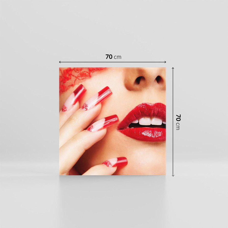 Obraz na płótnie 70x70 - Piękno manicure: kolory i elegancja - paznokcie, manicure