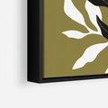 Obraz w ramie 50x50 - Wewnętrzne Odsłony - liście, gałązki - rama czarna
