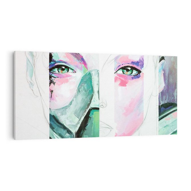 Obraz na płótnie 100x50 - Niezakończona Piękność - abstrakcyjny obraz olejny, portret kobiety