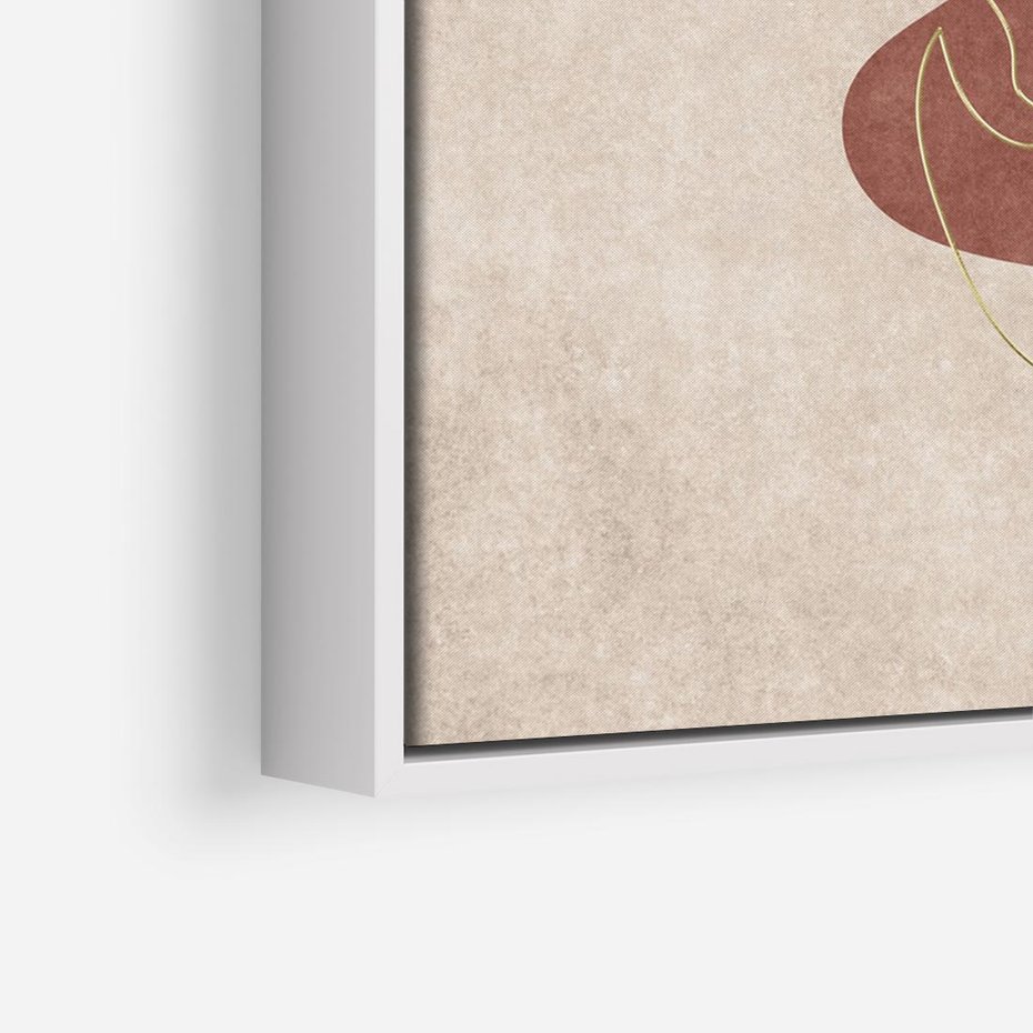 Obraz w ramie 120x80 - Akwarelowa Magia Liści - grafika, styl mid century - rama biała