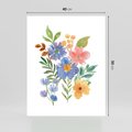 Plakat bez ramy 40x50 - Kwiatowe Opowieści - akwarelowe polne kwiaty, minimalistyczna sztuka