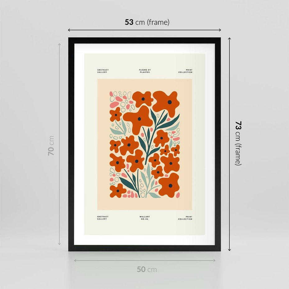 Plakat w ramie 50x70 - Refleksje Kolorowych Tajemnic - kwiaty, kompozycja - rama czarna