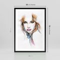 Plakat w ramie 50x70 - Abstrakcyjny portret kobiecy - grafika, kobieta - rama czarna