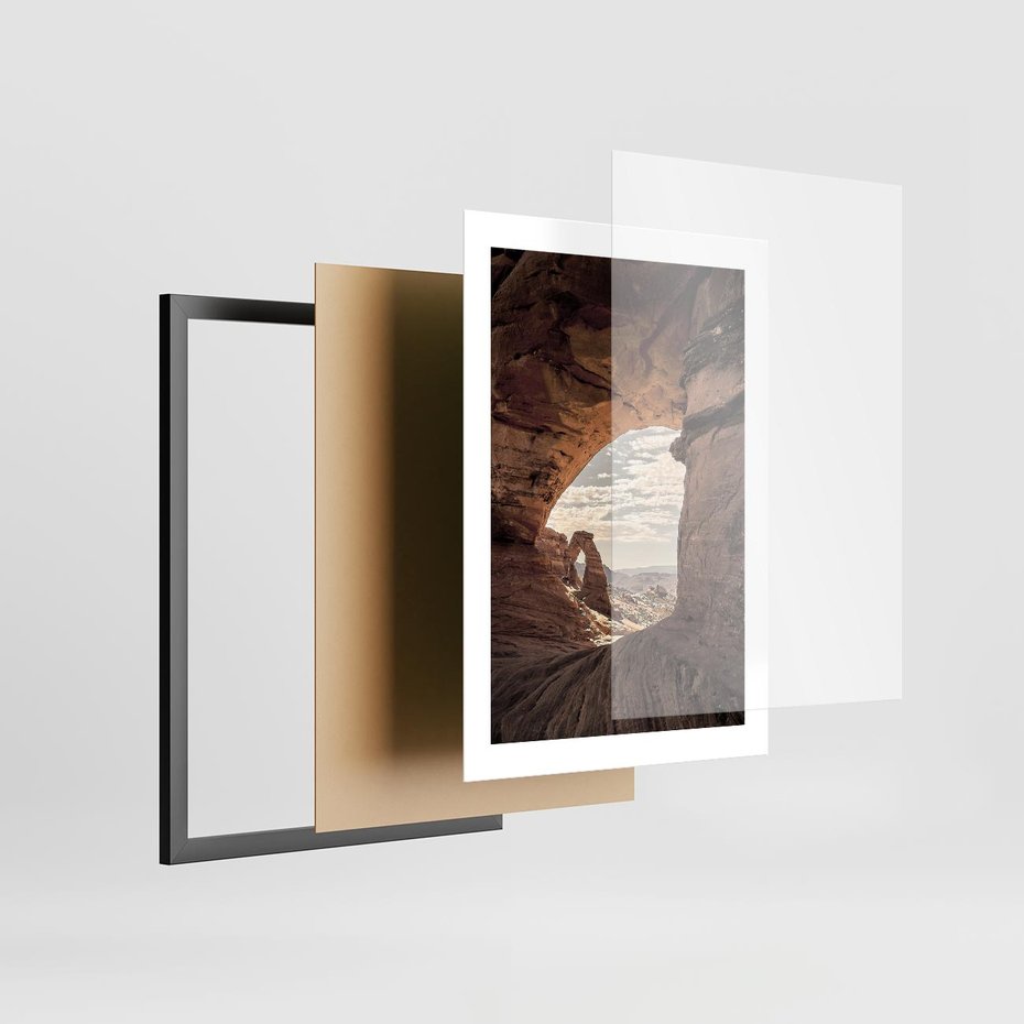 Plakat w ramie 30x40 - Kanionowy Labirynt - pustynia, skały - rama czarna