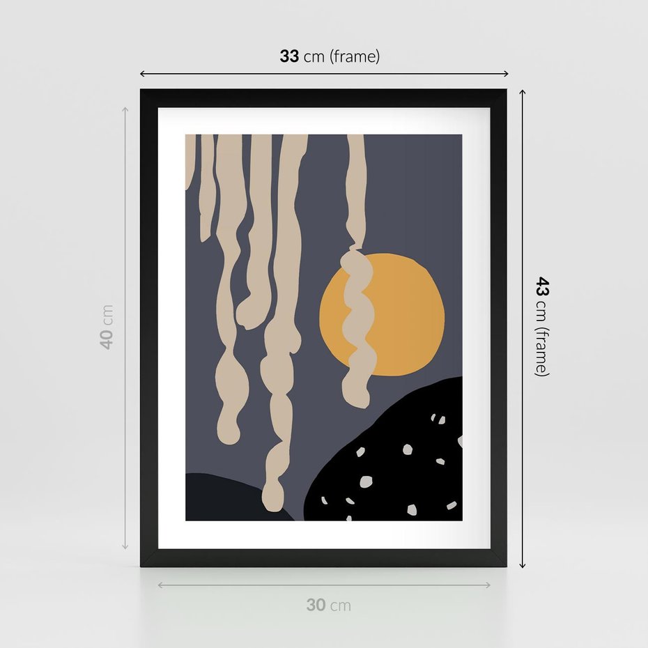 Plakat w ramie 30x40 - Intrygujący Mrok - ciemny, mroczny plakat - rama czarna