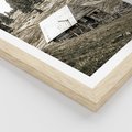 Plakat w ramie 50x70 - Ustronne Chatki w Górach - rustykalne domki w górach, sepia - rama drewno